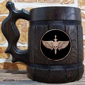 Adeptus Astartes Beer Mug, Wooden Beer Stein, Gamer Gift, Personalized Beer Stein, 40K Tankard, Custom Gift for Men, Gift for Him