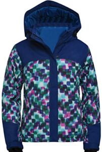 arctix kids suncatcher insulated winter jacket, royal blue/bluebird dots, medium