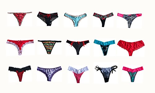 Morvia Varieties of Women Thong Pack Lacy Tanga G-string Bikini Underwear Panties (XXXL, 10 Pcs)