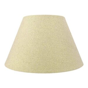 ALUCSET Medium Lamp Shade, Barrel Fabric Lampshade for Table Lamp and Floor Light,7x13x7.8 inch, Natural Linen Hand Crafted, Spider (Pale-Yellow W/ Golden flecks Linen Fabric)