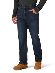 riggs workwear men's five pocket single layer insulated jean, dark wash, 35w x 32l