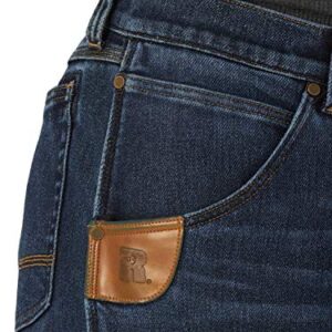 Riggs Workwear Men's Five Pocket Single Layer Insulated Jean, Dark Wash, 35W x 32L