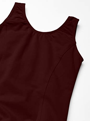 SANSHA Girls' Signature Tank Leotard Y2552C Skylar, Burgundy, 18 Years Big Kid I