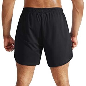 NELEUS Men's 2 in 1 Running Shorts with Liner,Dry Fit Workout Shorts with Pockets,6070,2 Pack,Black/Black,US XL,EU 2XL