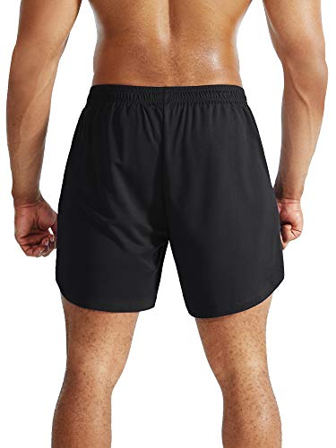 NELEUS Men's 2 in 1 Running Shorts with Liner,Dry Fit Workout Shorts with Pockets,6070,2 Pack,Black/Black,US XL,EU 2XL