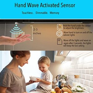 LAMPAOUS LED Dimmable Under Cabinet Lighting Kit, Hand Wave Activated - Touchless Dimming Control, Warm White 6X 12 Panel (Warm White)