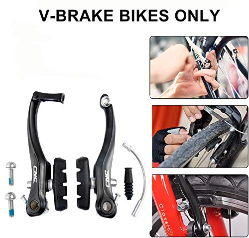 Chooee Bike V-Brake Pads, Bicycle 55mm Brake Blocks Set, 2 Pairs Universal Brake Shoes, Black