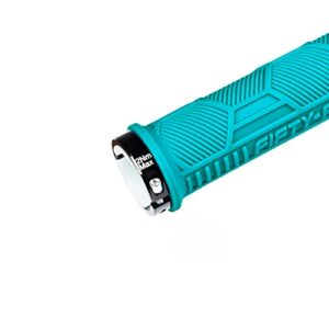 FIFTY-FIFTY Double Lock-On Mountain Bike Grips, Bicycle Handlebar Locking Grips, Non-Slip MTB Handle Grips (Turquoise)