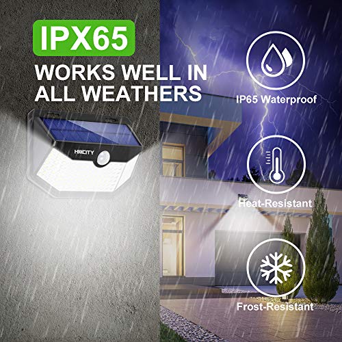 Solar Lights Outdoor 120 LED with Lights Reflector and 3 Lighting Modes,Solar Motion Sensor Security Lights, IP65 Waterproof Solar Powered Wall Lights for Garden Patio Yard Deck Pendant Lights(4-Pack)