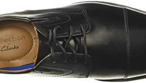 Clarks mens Whiddon Cap Oxford, Black Leather, 10.5 Wide US