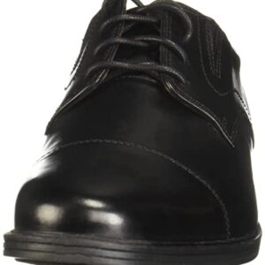 Clarks mens Whiddon Cap Oxford, Black Leather, 10.5 Wide US