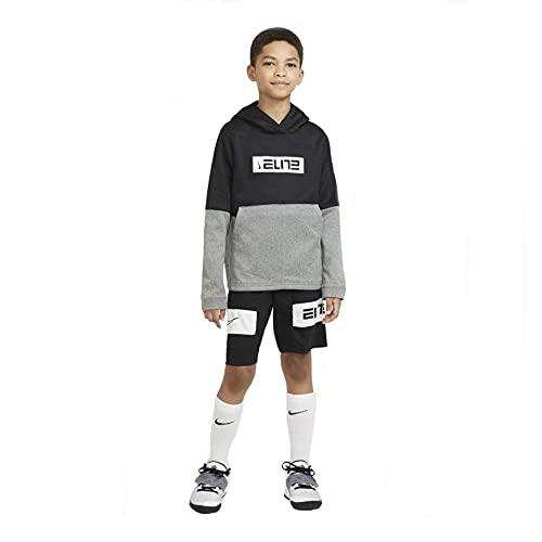 Nike Youth 8-18 Kids Therma Elite Pullover Hoodie (X-Large, Black/Carbon Heather/White)