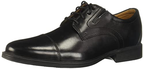 Clarks Men's Whiddon Cap Oxford, Black Leather, 13 Wide