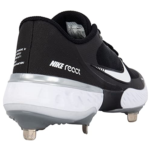 Nike Alpha Huarache Elite 3 Adult Low Metal Baseball Cleats, Black/White, 8.5