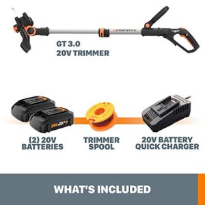 WORX WG163.10 GT 3.0 20V PowerShare 12" Cordless String Trimmer & Edger (Batteries & Charger Included)