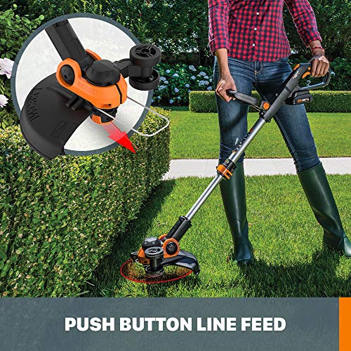 WORX WG163.10 GT 3.0 20V PowerShare 12" Cordless String Trimmer & Edger (Batteries & Charger Included)