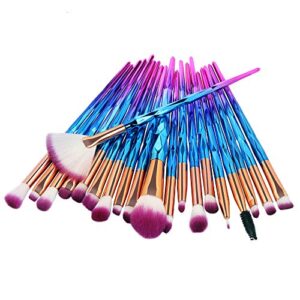 kolight® pack of 20pcs cosmetic eye shadow sponge eyeliner eyebrow lip nose foundation powder makeup brushes sets (purple)