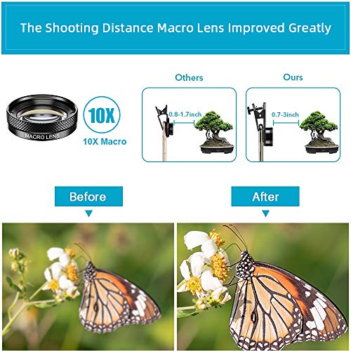 Miao LAB 11 in 1 Phone Camera Lens Kit - Wide Angle Lens & Macro Lens+Fisheye Lens/ND32/kaleidoscope/CPL/Color Lens Compatible with iPhone Samsung Sony and Most of Smartphone