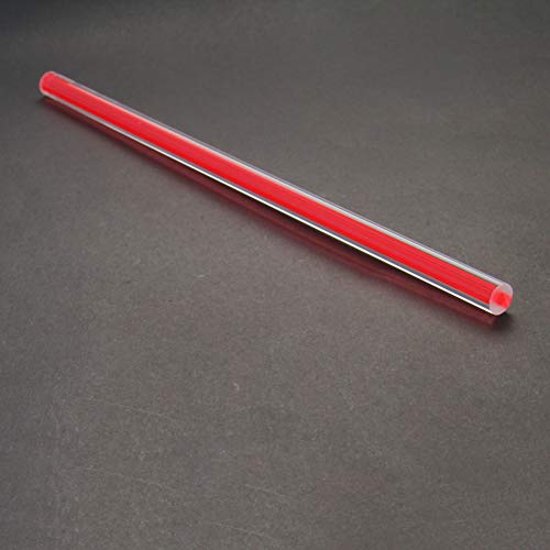 Fielect Red Straight Line Acrylic Round Rod Standard Plexiglas Tolerance Lightweight for DIY 10mm Diameter 250mm Height 1Pcs