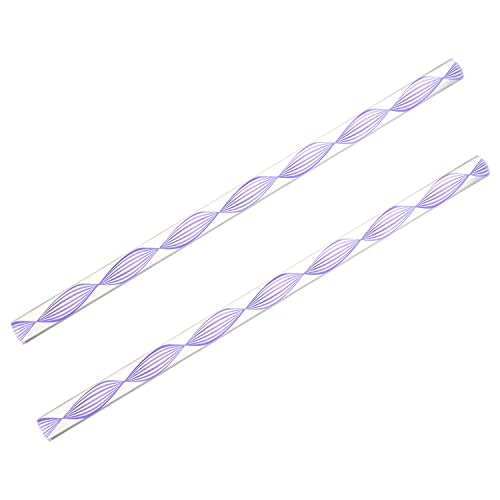 Fielect Light Purple Twisted Line Acrylic Round Rod Standard Plexiglas Tolerance Lightweight for DIY 12mm Diameter 250mm Height 2Pcs