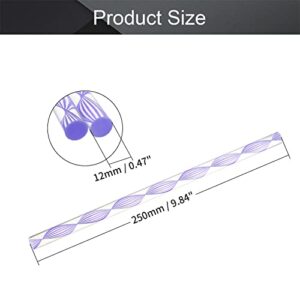 Fielect Light Purple Twisted Line Acrylic Round Rod Standard Plexiglas Tolerance Lightweight for DIY 12mm Diameter 250mm Height 2Pcs