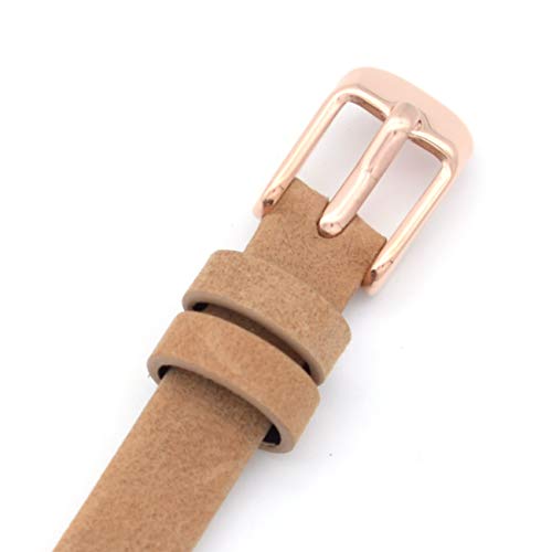 8mm Spring Bar Genuine Leather Watch Strap Replacement for Fossil ES3148 ES4119 ES4176 ES3262 ES3077 (beige)