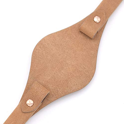 8mm Spring Bar Genuine Leather Watch Strap Replacement for Fossil ES3148 ES4119 ES4176 ES3262 ES3077 (beige)