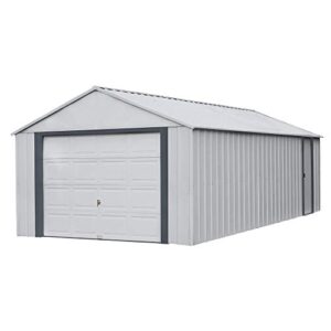 arrow shed 12' x 24' murryhill garage galvanized steel extra tall walls prefabricated shed storage building, 12' x 24', flute gray