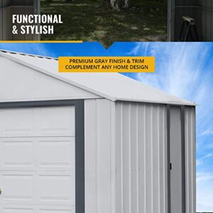 Arrow Shed 12' x 24' Murryhill Garage Galvanized Steel Extra Tall Walls Prefabricated Shed Storage Building, 12' x 24', Flute Gray