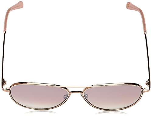 Fossil Women's Female Sunglass Style FOS 2096/G/S Aviator, Rose Gold, 57mm, 14mm