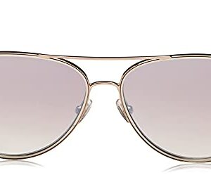 Fossil Women's Female Sunglass Style FOS 2096/G/S Aviator, Rose Gold, 57mm, 14mm