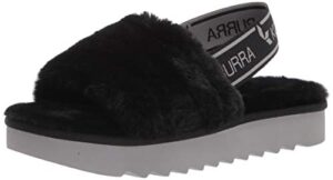 koolaburra by ugg women's fuzz'n ii slipper, black, 8 us