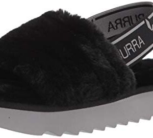 Koolaburra by UGG Women's Fuzz'n Ii Slipper, Black, 8 US