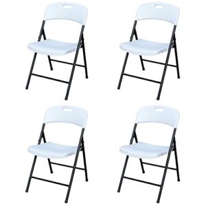 plastic development group 808 indoor/outdoor plastic folding fold up party chair, white (4 pack)