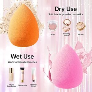 AJOKE 10 Pcs Perfect Makeup Sponge Set Blender Flawless for Liquid, Multi-colored Beauty Makeup Sponges