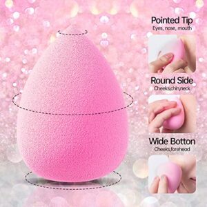 AJOKE 10 Pcs Perfect Makeup Sponge Set Blender Flawless for Liquid, Multi-colored Beauty Makeup Sponges