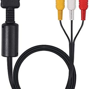 PS2 PS1 PS3 to AV Cable 6ft AV Cable Compatible for Playstation 1 2 3 Replace AV Cable - Black