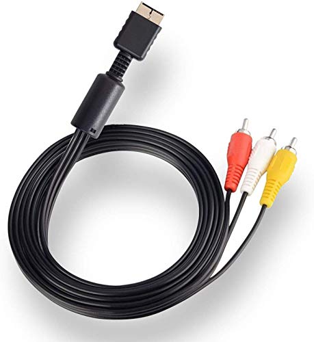 PS2 PS1 PS3 to AV Cable 6ft AV Cable Compatible for Playstation 1 2 3 Replace AV Cable - Black