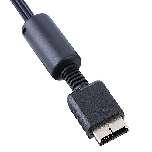 PS2 PS1 PS3 to AV Cable 6ft AV Cable Compatible for Playstation 1 2 3 Replace AV Cable - Black