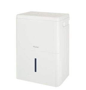 haier 50 pint portable dehumidifier with pump, perfect for bedroom, basement & garage, ideal for high humidity or wet areas, built-in pump, energy star certified, white