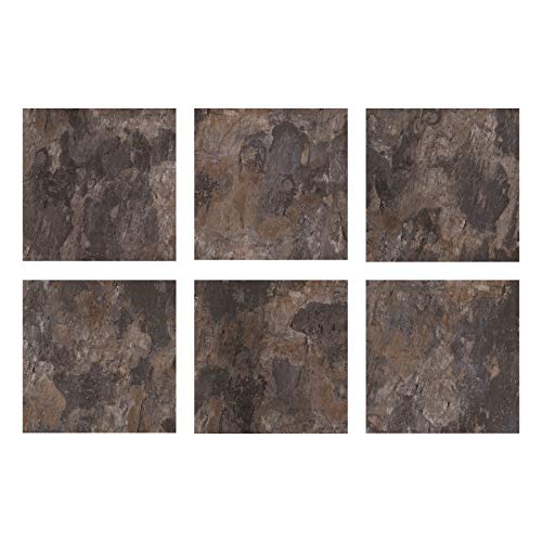 FloorPops FP3330 Brownstone Peel & Stick Floor Tiles, Brown