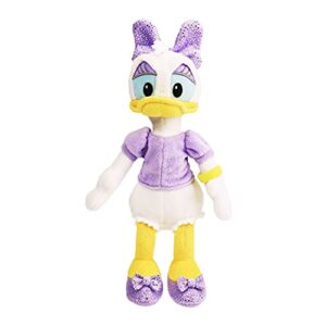 disney junior mickey mouse small plushie stuffed animal daisy duck, officially licensed kids toys for ages 2 up, basket stuffers and small gifts by just play