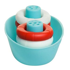 Ubbi Boat & Buoys Bath Toys, Includes 1 Boat and 4 Buoys, Bath Time Toys for Toddlers,Cyan,red,White