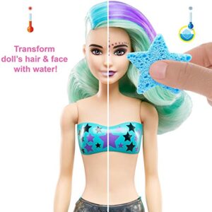 Barbie Color Reveal Doll & Accessories, 7 Surprises Including Mermaid Tail & Color-Change Hair & Face (Styles May Vary)