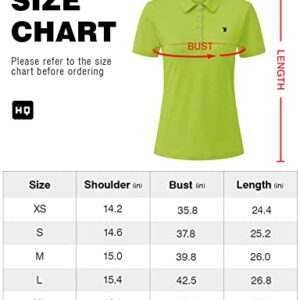 Rdruko Women's Golf Polo T Shirts Lightweight Moisture Wicking Short Sleeve Shirt Quick Dry 4-Button(Green, US S)