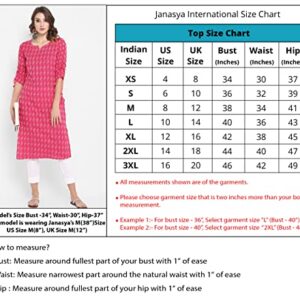 Janasya Indian Women's Tunic Tops Crepe Kurti for Women(JNE3396-KR-XL) Brown