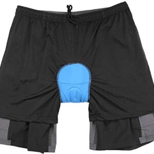 Men's Mountain Bike Shorts 3D Padded Bicycle MTB Shorts Loose-fit Lightweight MTB Cycling Shorts (Black-XL)