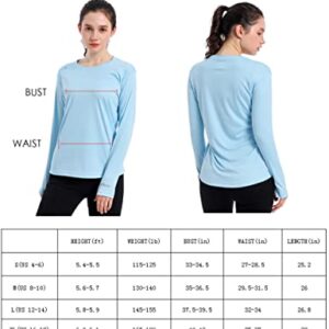 Women's UPF 50+ UV Sun Protection Shirt Outdoor Performance Long Sleeve Rash Guard Shirts for Hiking,Swim,Fishing (Blue,S)