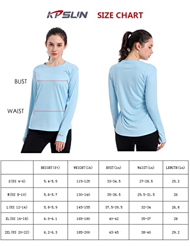 Women's UPF 50+ UV Sun Protection Shirt Outdoor Performance Long Sleeve Rash Guard Shirts for Hiking,Swim,Fishing (Blue,S)