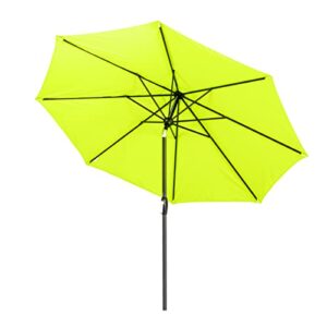 tempera 9' outdoor market patio table umbrella with push button tilt and crank,large sun umbrella with sturdy pole&fade resistant canopy,easy to set,apple green